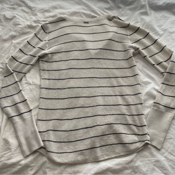 Prana Milani Henley Oatmeal Stripe Size Medium - Picture 8 of 11
